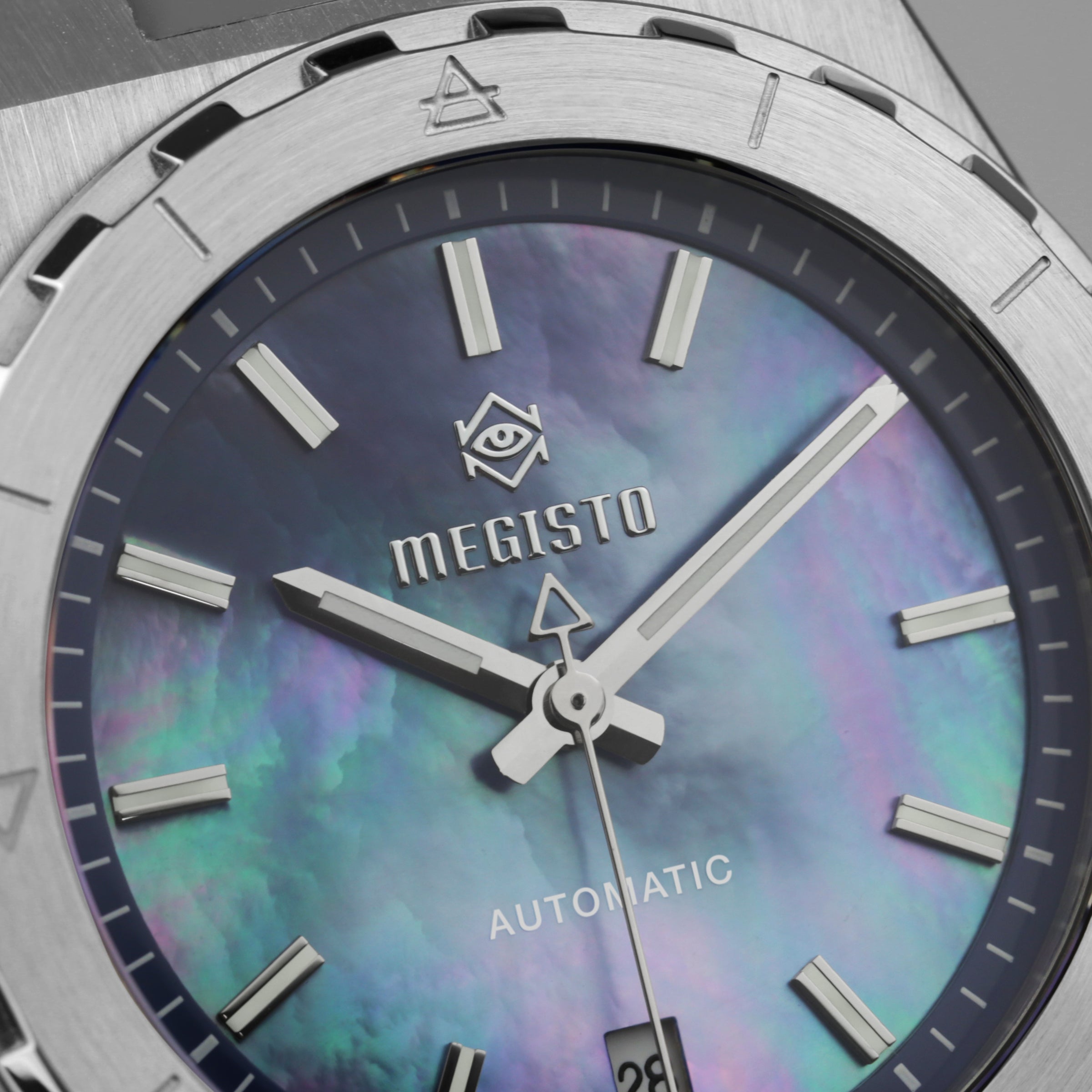 Montre Automatique Megisto Acqua Acier - Cadran Bleu, étanche 200m, Boîtier 39mm